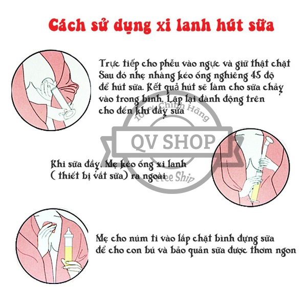 (Tặng 1 Núm) Hút Sữa Bằng Tay Dạng Xi Lanh