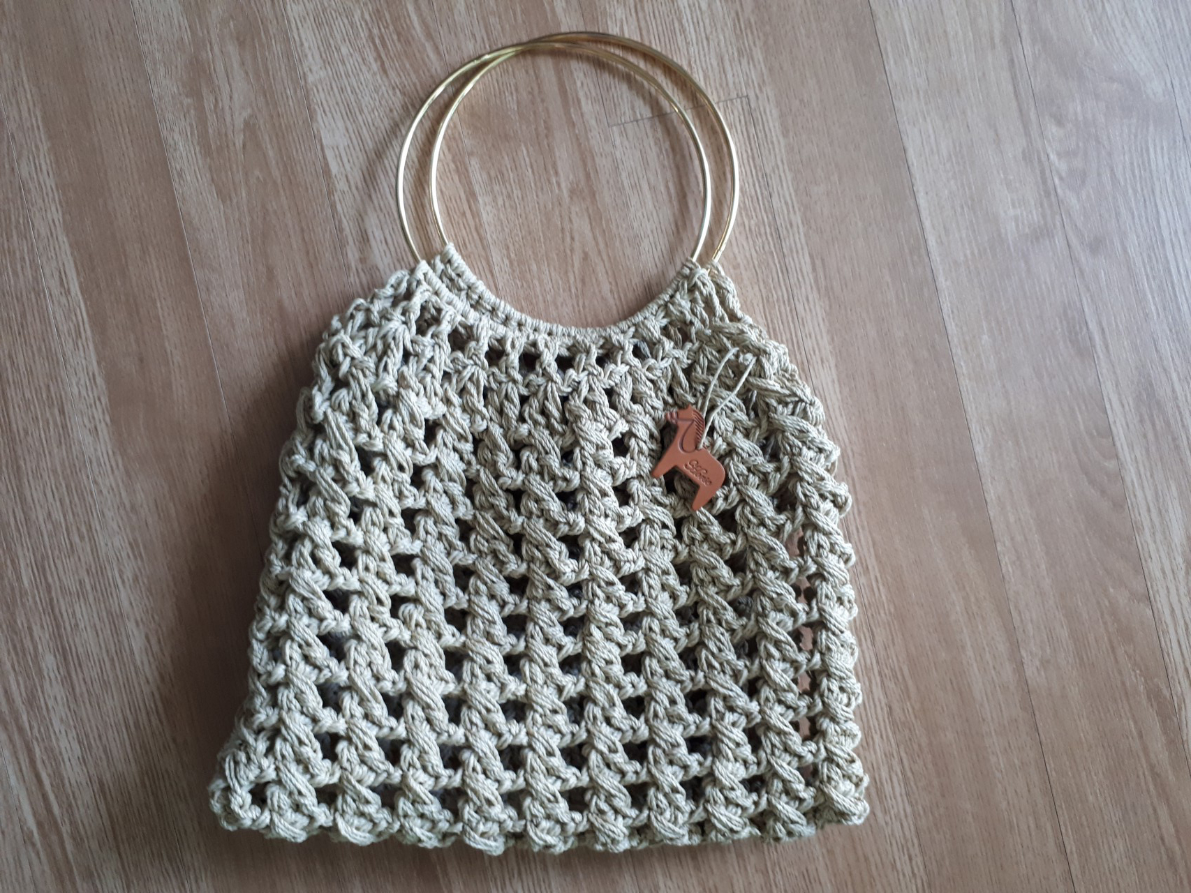 DENDY Crochet Summer Bag Hat Yarn 3oz. Light Beige