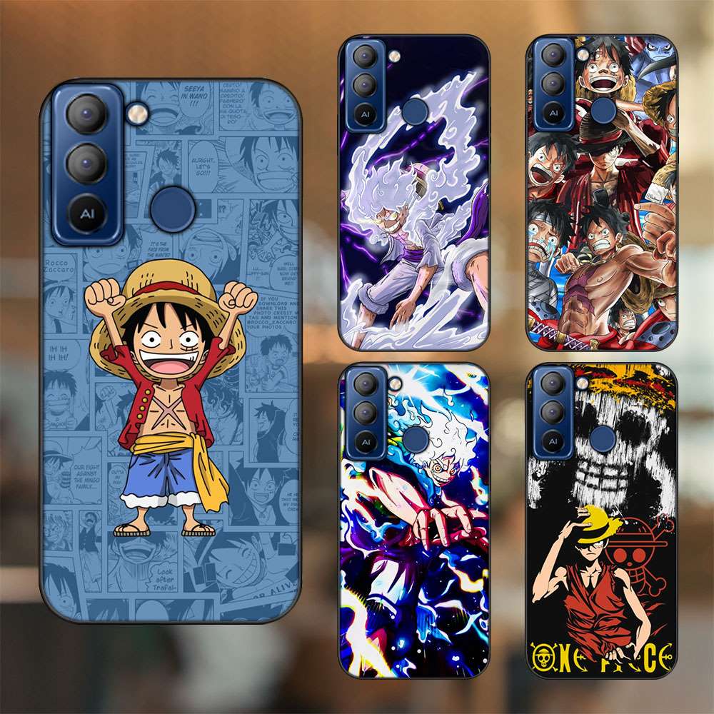 Ốp lưng Tecno Pop 5 viền đen in hình Luffy One Piece
