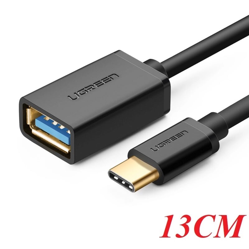 Ugreen 30701 13cm màu đen dây usb type-c sang usb 3.0 us154