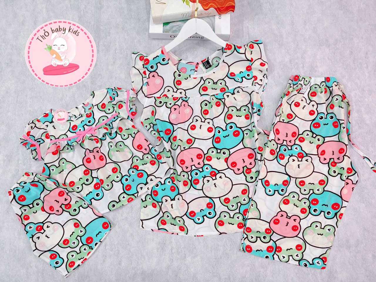 Đồ bộ lanh, tole cặp cho mẹ và bé gái, đồ đôi mẹ và bé shop thỏ baby kids