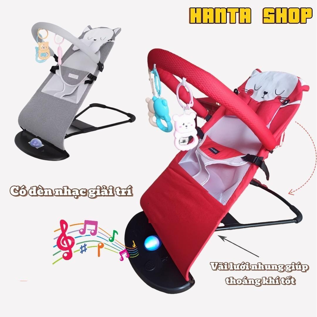 [Đèn + Nhạc] Ghế Rung Nhún Đa Năng Cho Bé Sơ Sinh