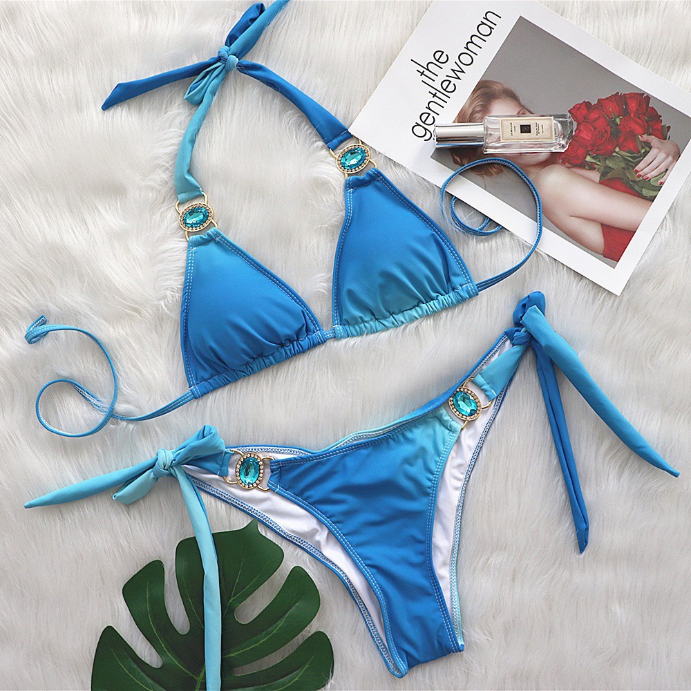 Bikini tam giác phối đá chanh sả