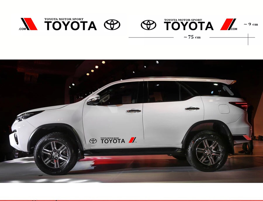 [HCM]Bộ 2 Tem dán cửa xe ô tô Toyota