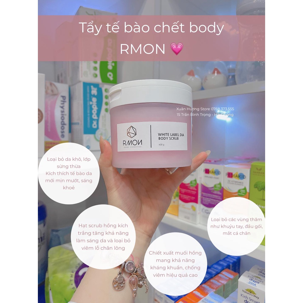 Tẩy Tế Bào Chết Body Rmon White Label Dia Body Scrub (Hũ 400g)
