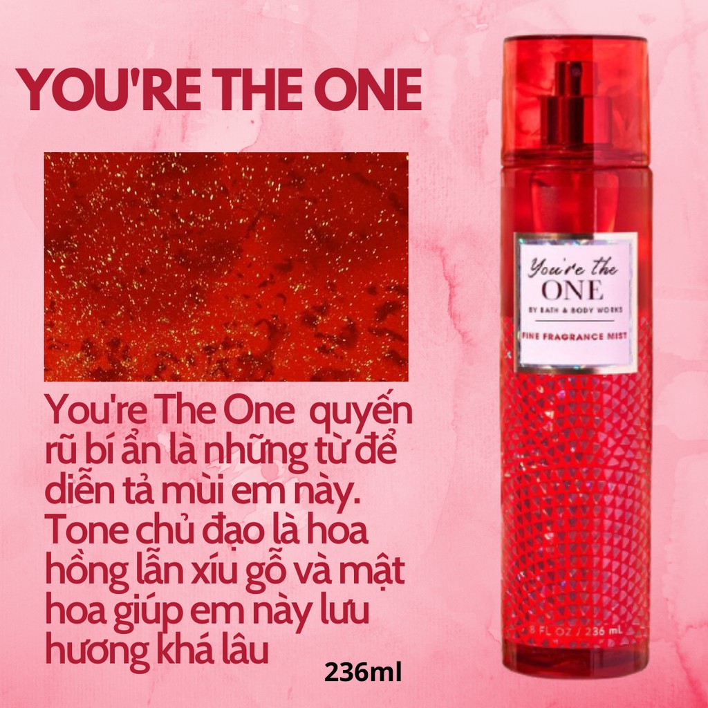 (Đủ mùi BBW 1) Xịt thơm toàn thân body mist 236ml - khangbui