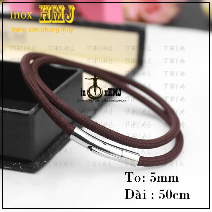 [HCM]DÂY CHUYỀN DÙ THÁI 5LY  MÀU NÂU ĐEN KHÓA TITAN _TRANG SỨC PHONG THỦY .