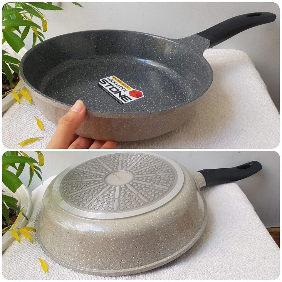 Chảo chống dính vân đá đáy từ Lock&Lock Stone size 24cm