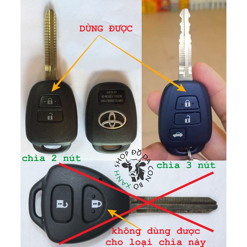 Bao Da Chìa Khoá Toyota Vios Handmade Da Thật 003