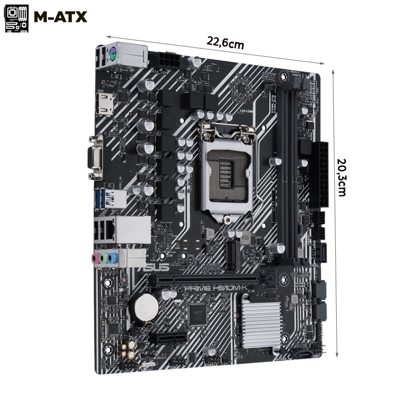 Mainboard ASUS PRIME H510M-K (Intel H510, Socket 1200, m-ATX, 2 khe Ram DDR4)