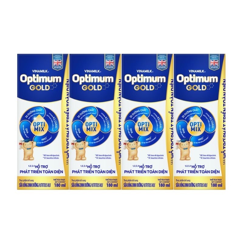 Lốc 4 hộp sữa bột pha sẵn optimum gold 180ml