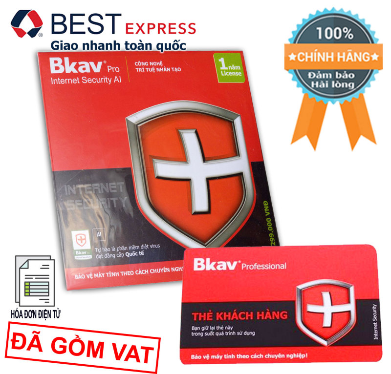 Phần mềm diệt virút chuyên nghiệp BKAV Pro Internet Security dùng cho máy tính (Gói màu đỏ kèm thẻ khách hàng)