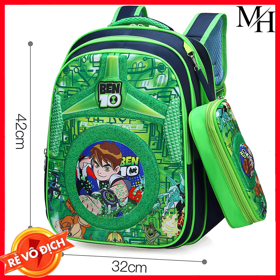 Balo người nhện, BEN 10 siêu nhân CAO CẤP- NHIỀU NGĂN cho bé yêu cấp 1, 2