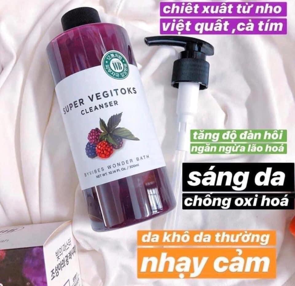 [Chính Hãng Hàn] Sữa Rửa Mặt Rau Củ Super Vegitoks Xanh 300ml