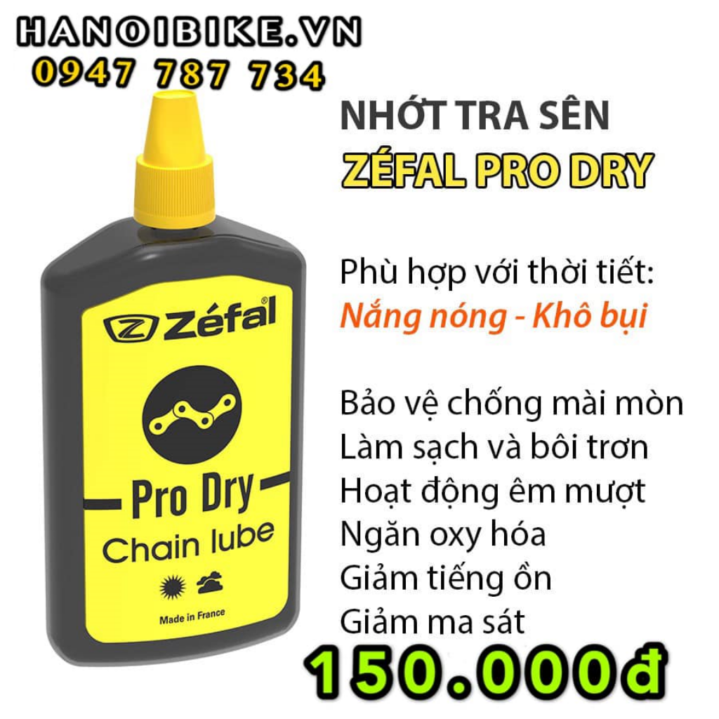 Dầu tra xích xe đạp thể thao Zefal Pro Wet Màu Vàng