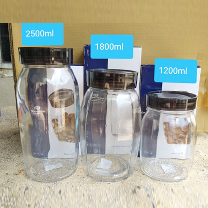 Lọ thủy tinh nắp vặn mica siêu kín - dung tích 1200ml, 1800ml và 2500ml