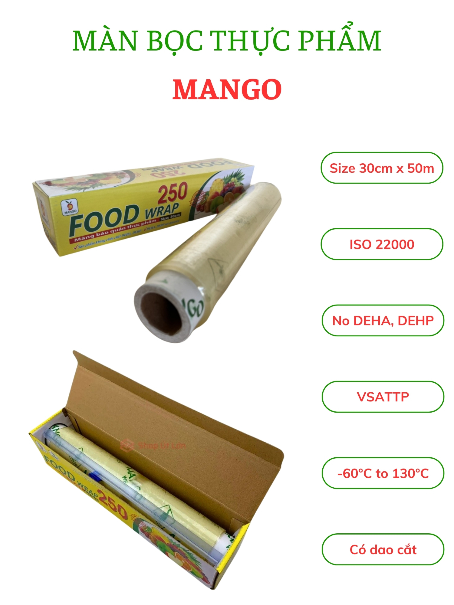 Màng bọc thực phẩm MANGO 30cm x 50mét