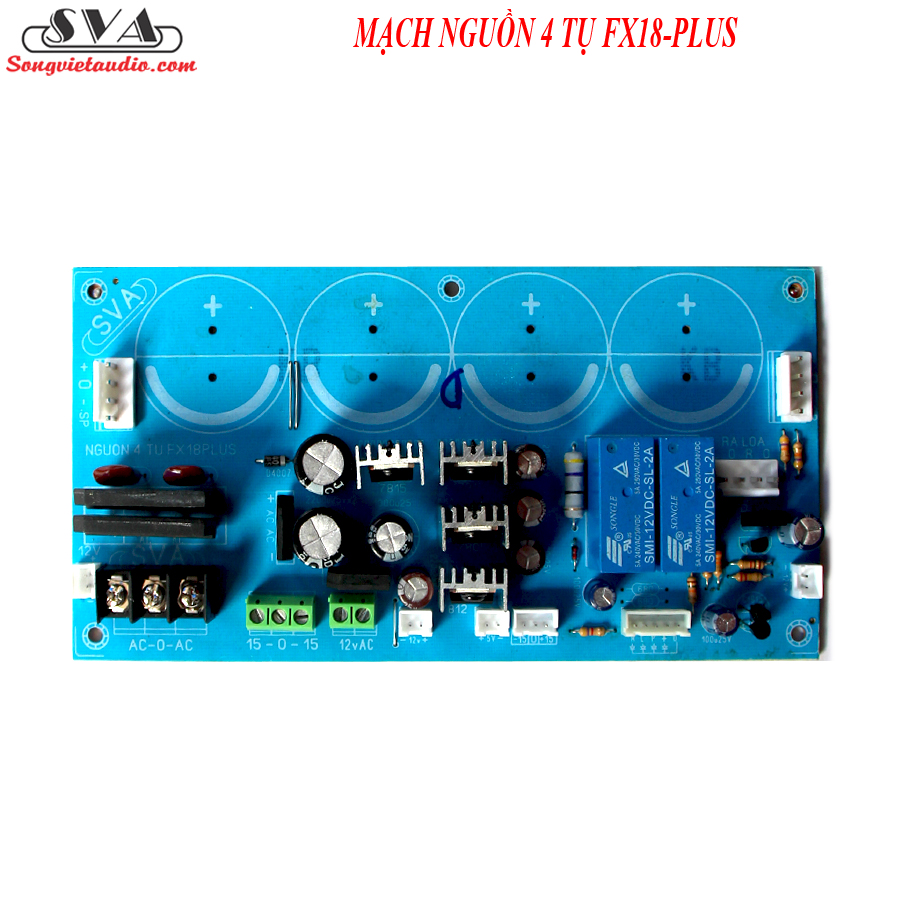 Mạch nguồn 4 tụ phíp thủy tinh new - miếng