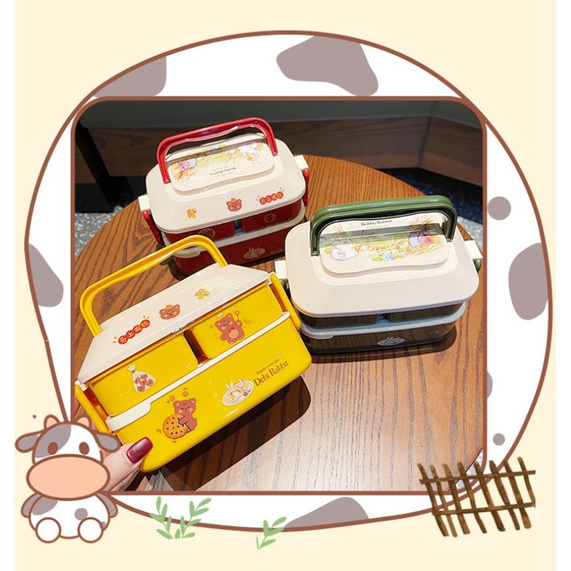 [ hàng chất lượng] Hộp Đựng Cơm Hình Cute - Hộp Đựng Cơm Trưa Văn Phòng