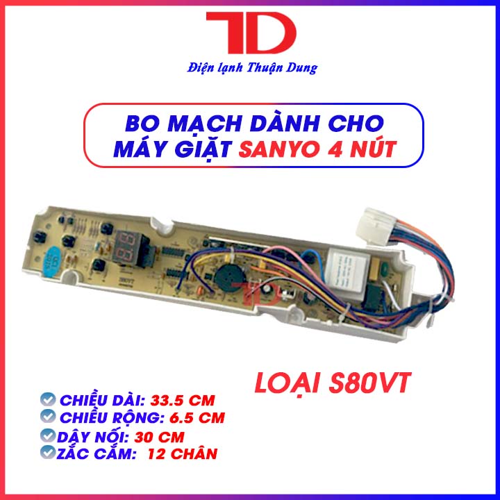 Bo Mạch dành cho Máy Giặt SANYO 4 Nút -  Điện Lạnh Thuận Dung