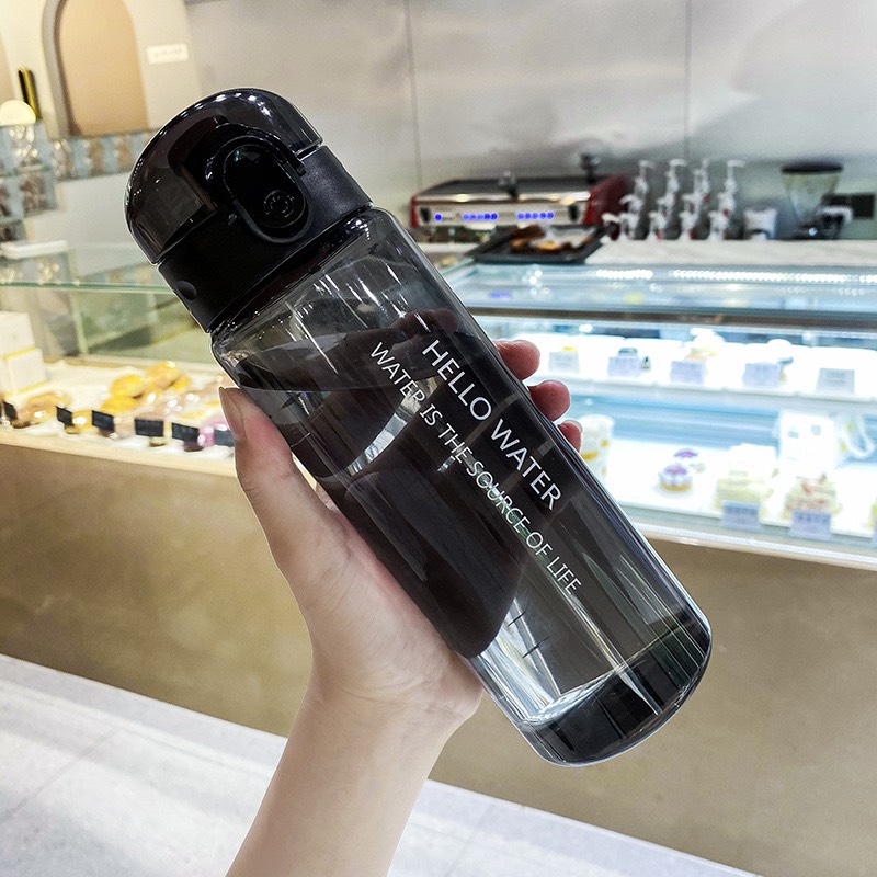 Bình nước thể thao, bình nước hello water trong suốt 780ml nhựa trong suốt cao cấp hello water TH199