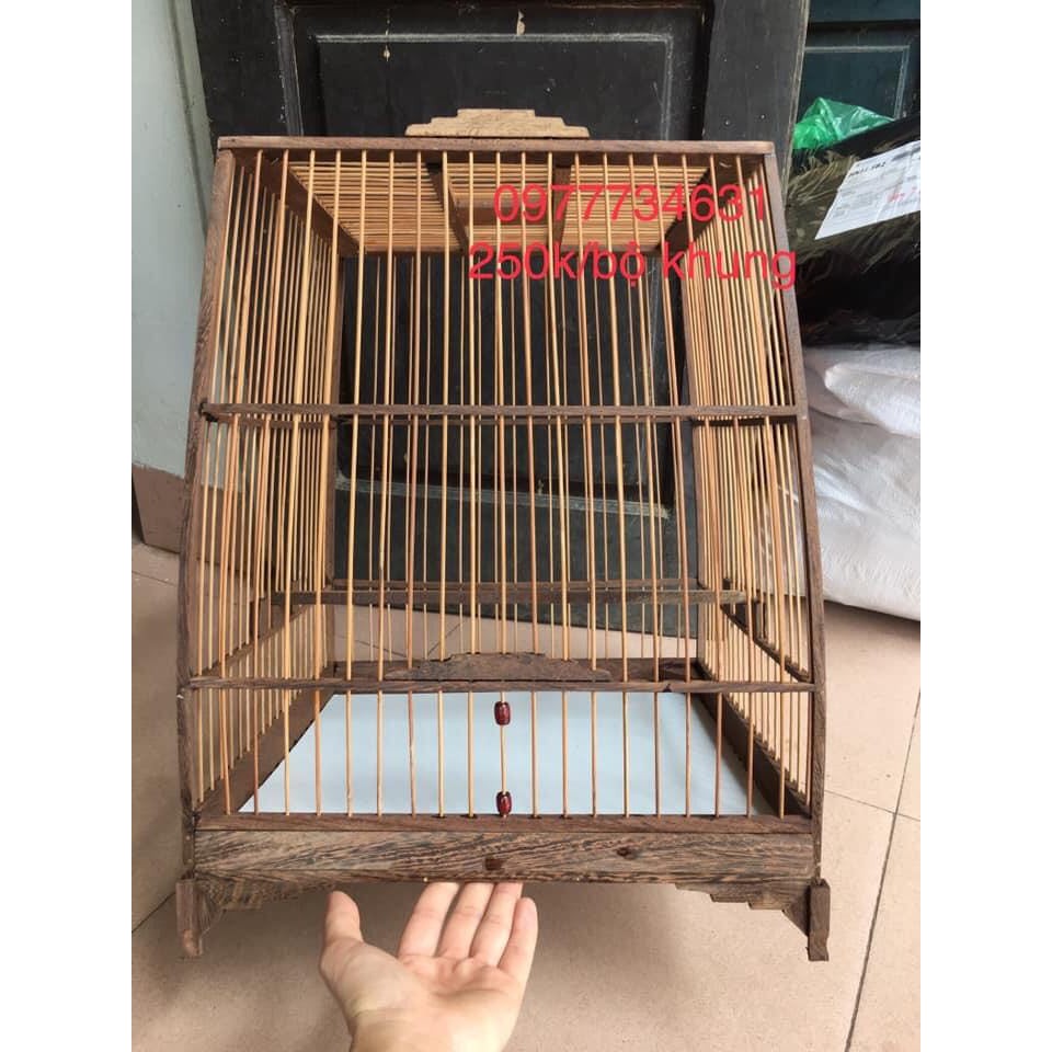 Khung lồng chim chào mào gỗ mun đuôi công vân đẹp chắc chắn giá rẻ Phụ Kiện Kabosa