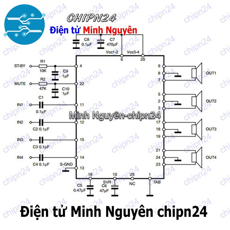 [1 con] (DIP) IC TDA7388 Multiwatt-25 (IC Khuếch đại âm thanh) - HH001969