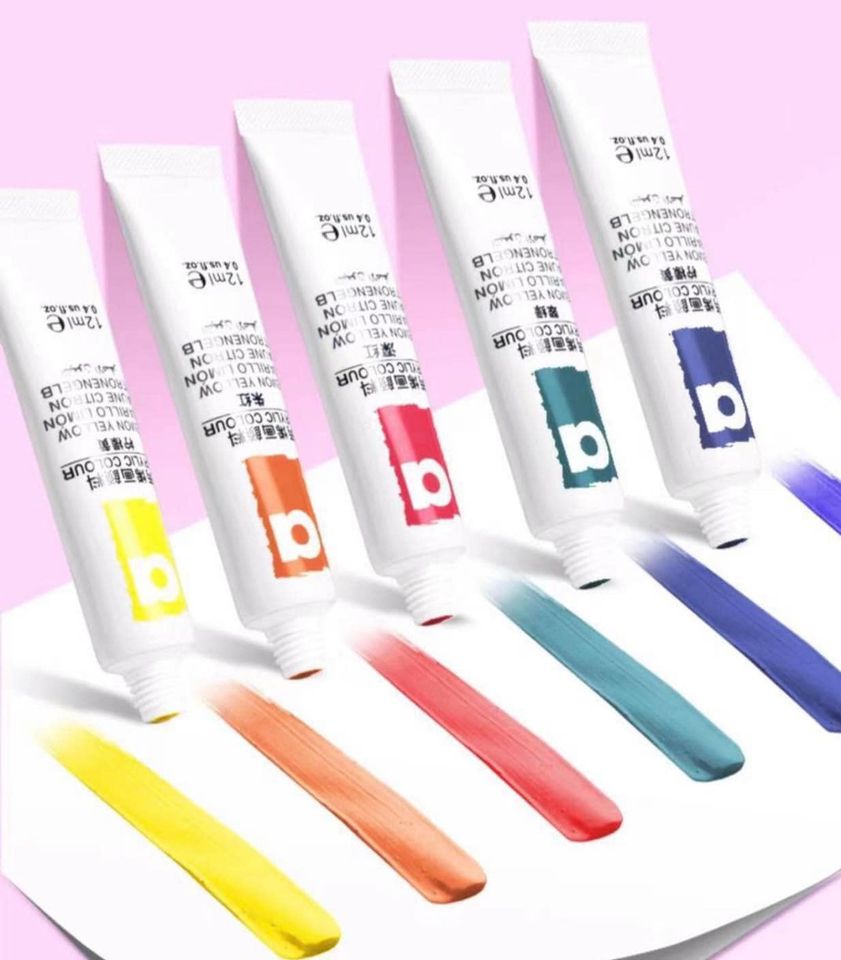 Set Bột Vẽ Cọ Bản Nail 3D 12 Màu