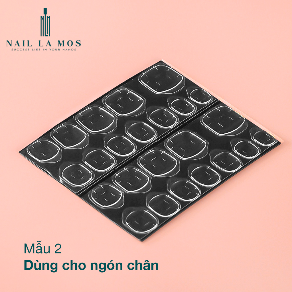 Miếng keo dán móng 2 mặt trong suốt đa dạng size - keo dán móng silicon rất bền tiện lợi