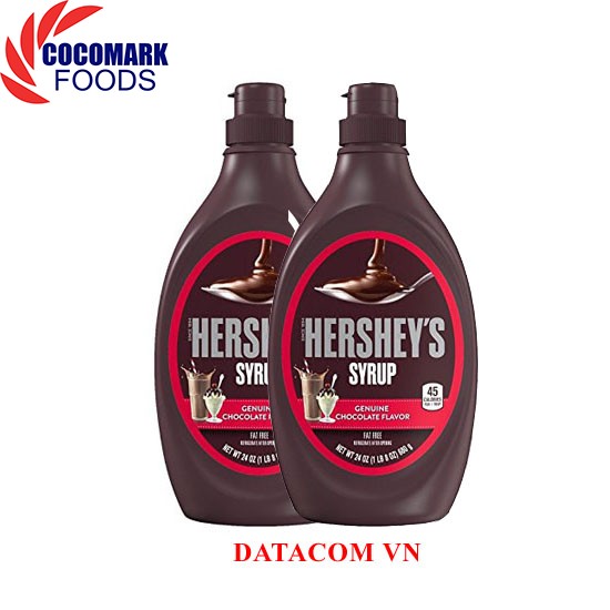 Combo 2 chai Sirô Chocolate hiệu Hershey s Chocolate Syrup 680g