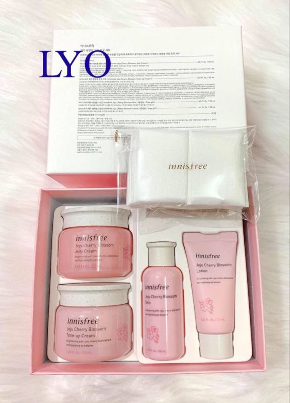 Bộ dưỡng da Innisfree Jeju cherry blossom Cream DUO SET 4 món. giá rẻ