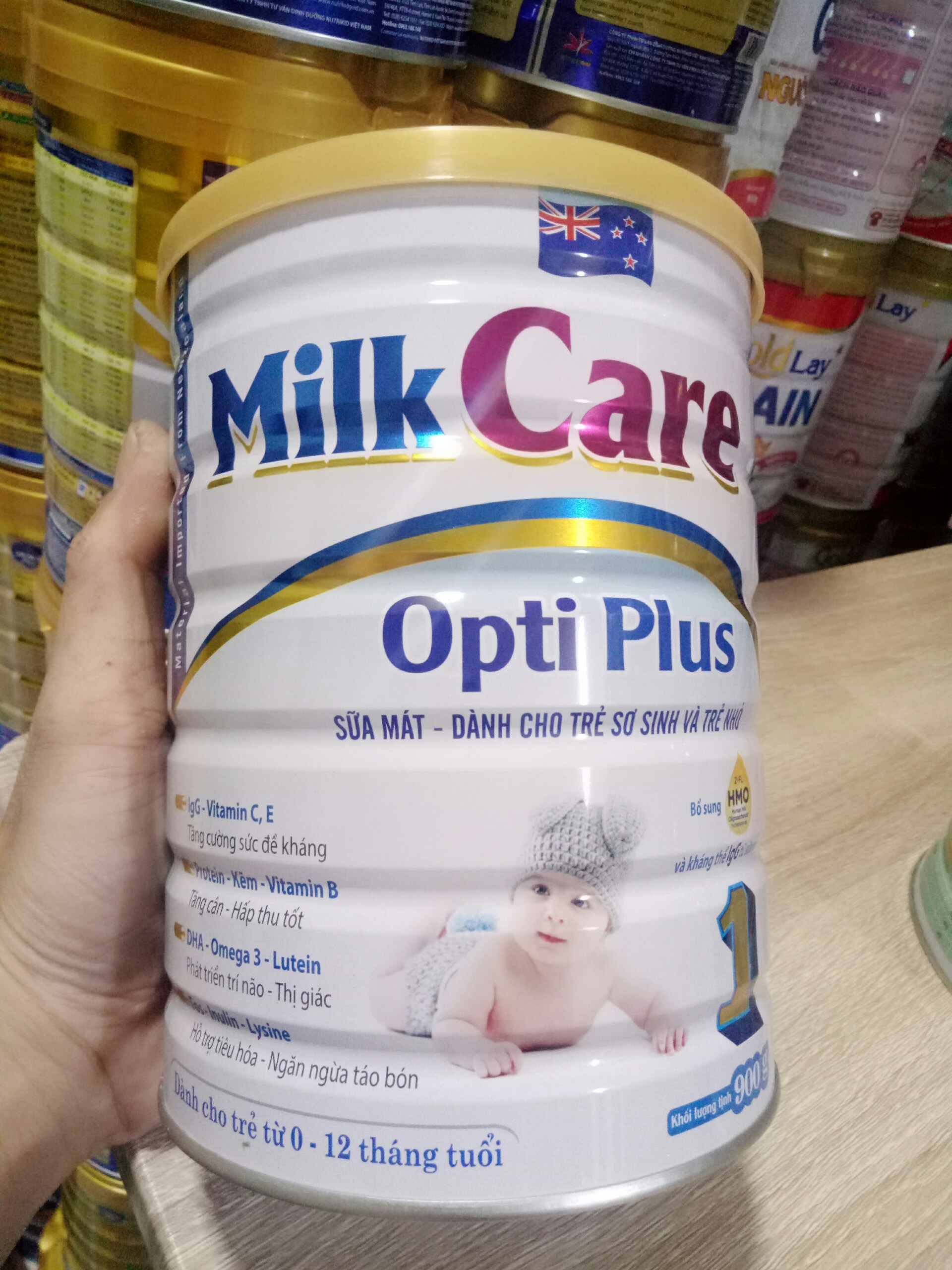 Sữa mát dành cho trẻ sơ sinh và trẻ nhỏ 0-12 tháng tuổi Milkcare Opti Plus 1 lon 900g - Dinh dưỡng cho trẻ khỏe mạnh, phát triển toàn diện