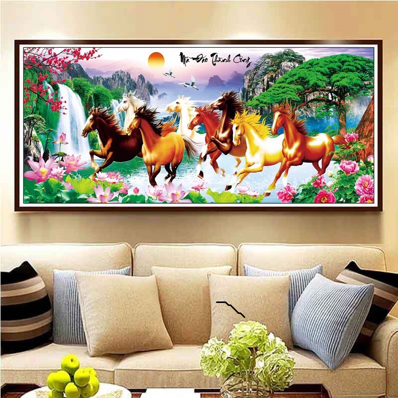 Tranh thêu mã đáo thành công 180 x80cm