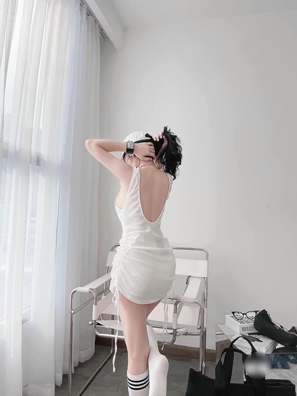 Đầm body hở lưng, rút eo - đầm ninh dáng nhất