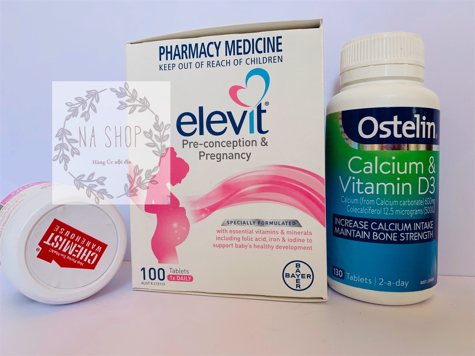 Combo Vitamin tổng hợp Elevit + DHA + Canxi