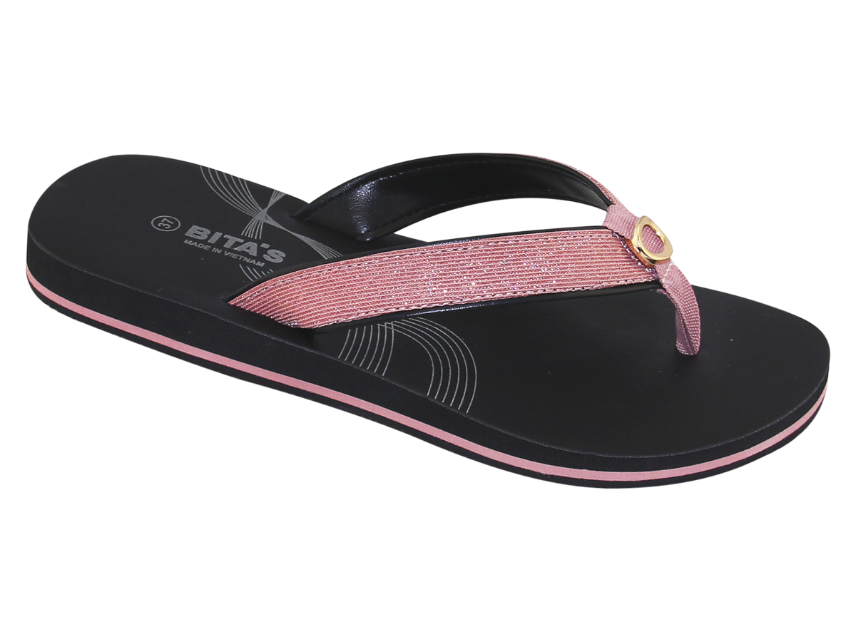 DÉP QUAI KẸP NỮ Bita's SW.256 (Đỏ đô + Đen + Hồng)