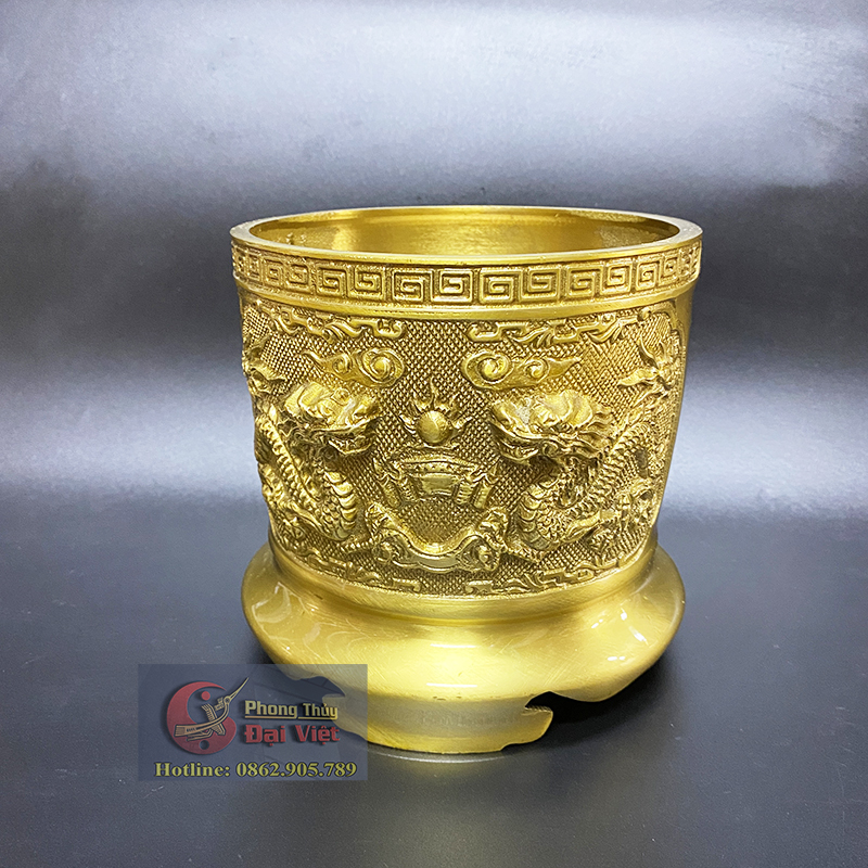 Bát Hương 14cm Đồng Vàng Đậm Cao Cấp