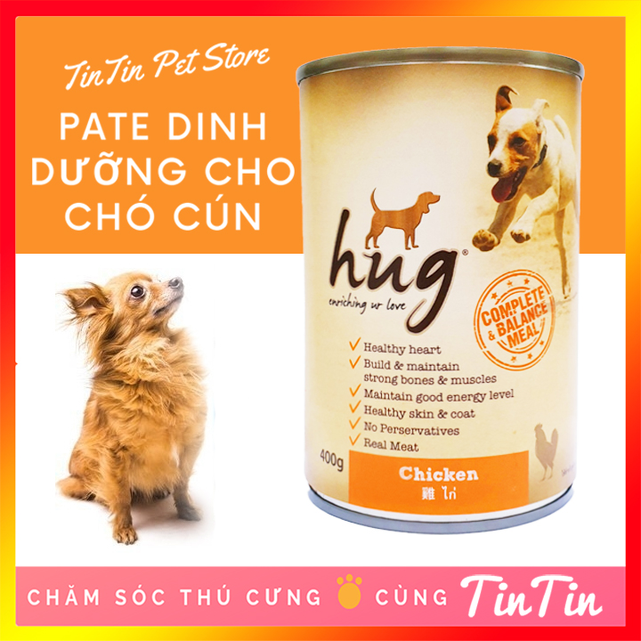 Pate Dinh Dưỡng Cho Chó HUG Lon 400 Gram
