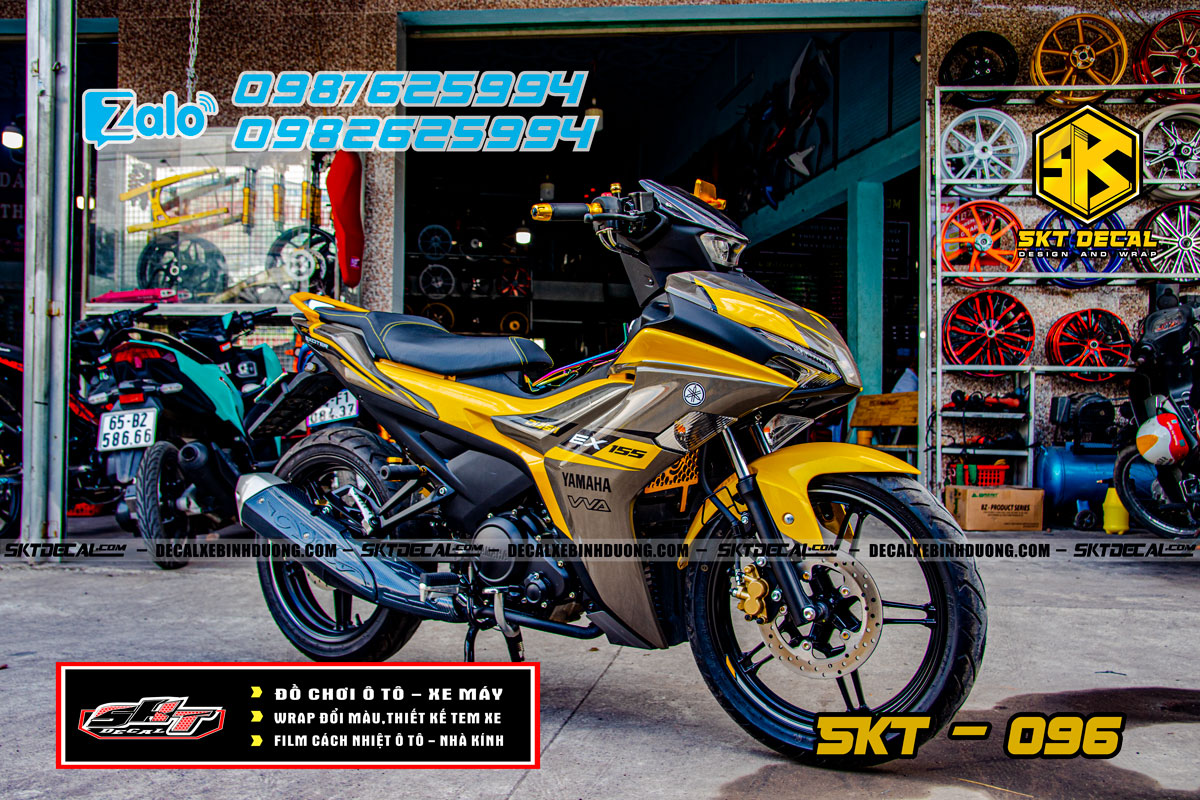 Tem trùm exciter 155 xám vàng 096
