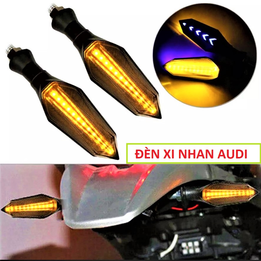 ĐÈN XI NHAN LED HIỆU ỨNG AUDI XE MÁY MẪU MỚI K11, ĐỒ CHƠI XE MÁY , PHỤ KIỆN XE MÁY