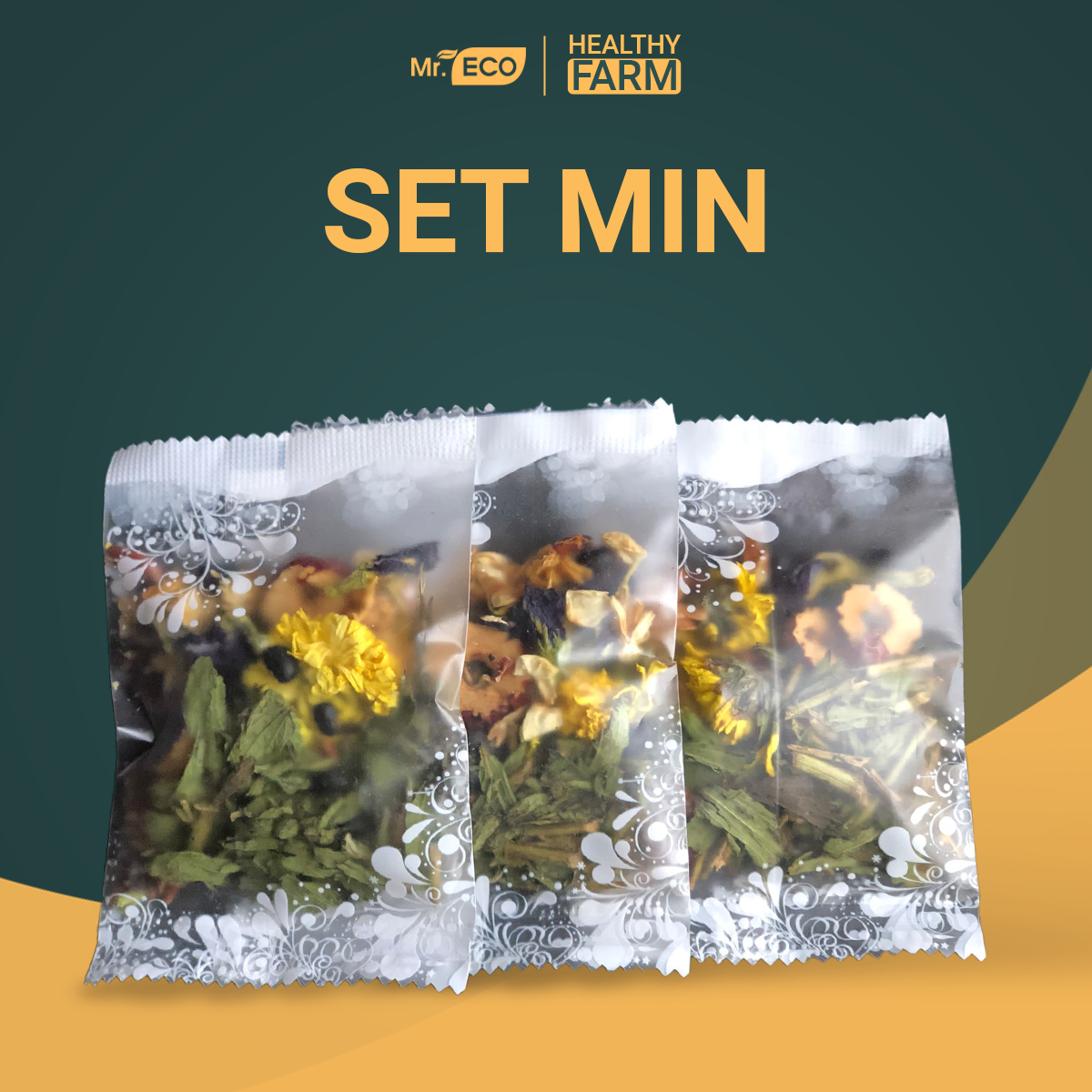 Set trà gạo lứt thảo mộc mix 8 vị - set 3 gói