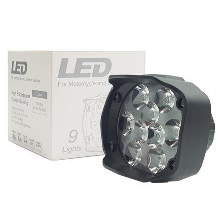 Đèn led trợ sáng L5 9 bóng cho xe máy Greennetworks + tặng công tắc