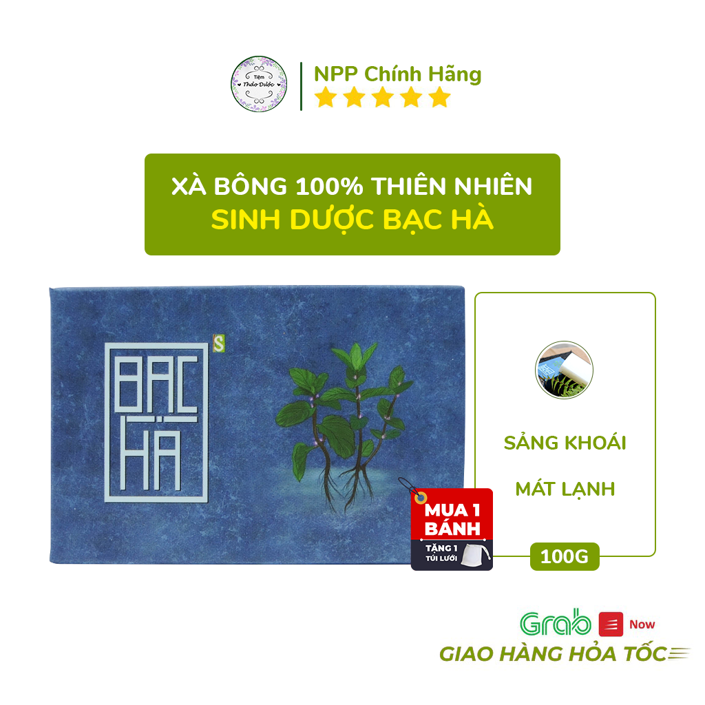 Xà Bông Sinh Dược Bạc Hà ( Sảng Khoái, Mát Lạnh) 100gr