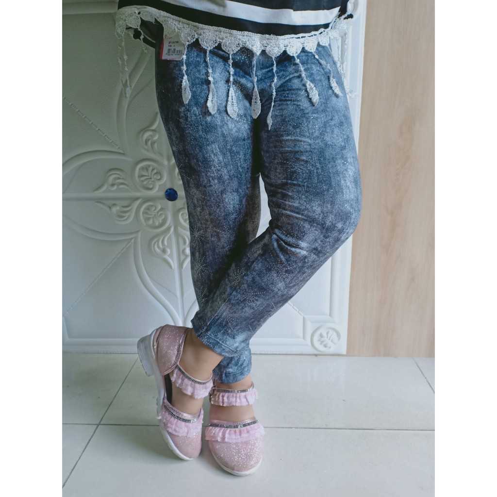 Quần legging giả jean size đại cho bé gái 25-50kg
