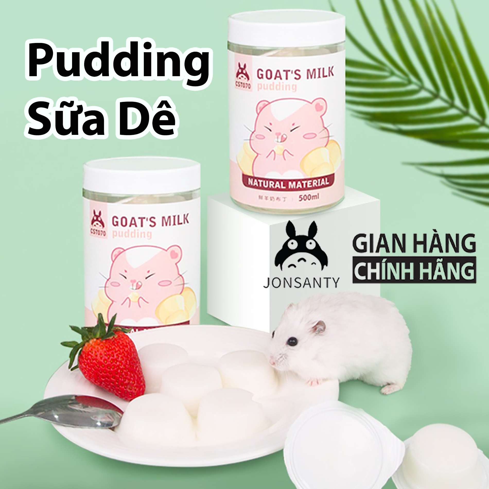 Puding sữa dê cho chuột hamster, Thỏ, vỗ béo bổ sung dinh dưỡng bé bầu, nuôi con, nguyên liệu sữa dê nguyên chất tốt cho chuột hamster mang thai, nuôi con, các bé gầy yếu cần vỗ béo cst070