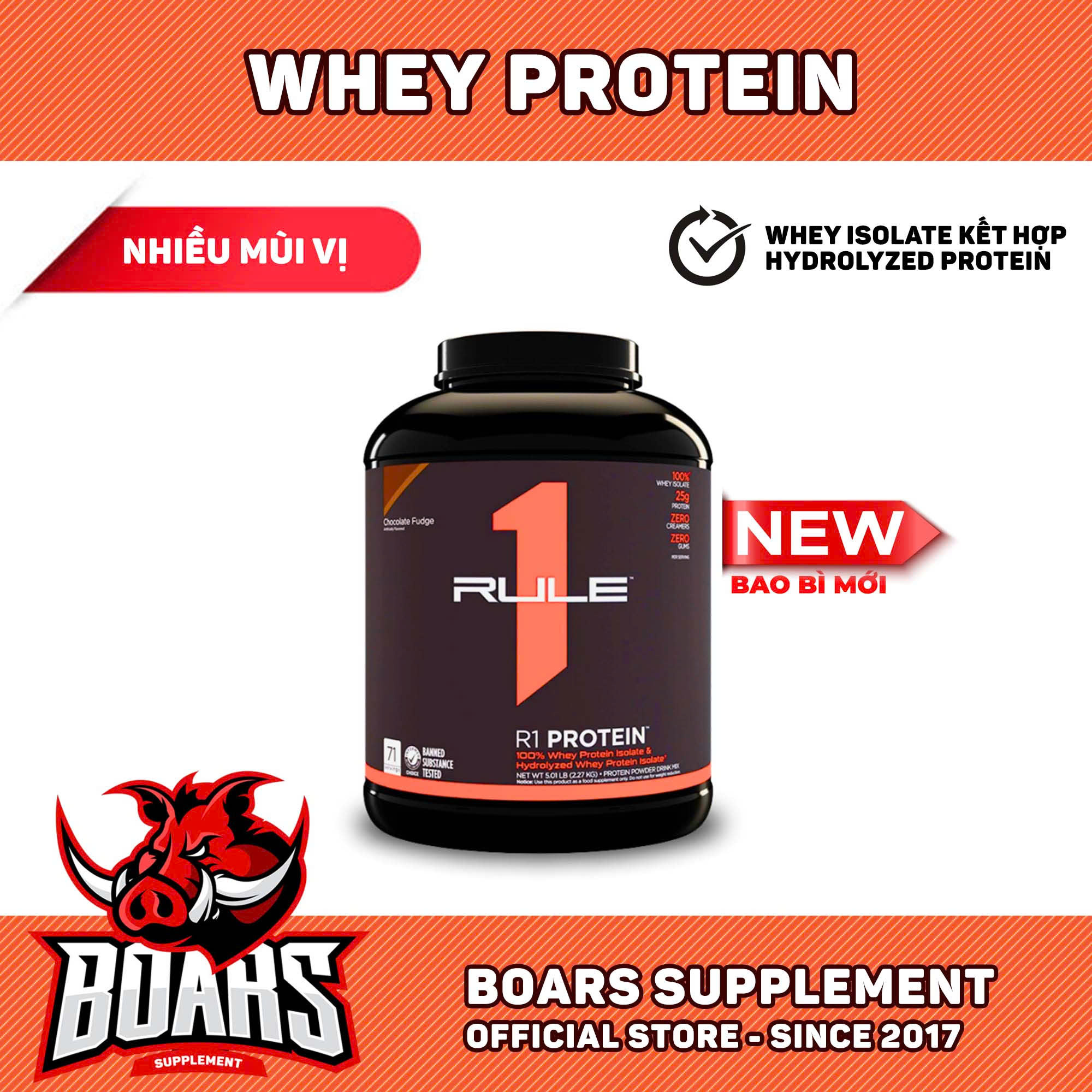 [HCM] RULE1 PROTEIN ISOLATE - BỔ SUNG PROTIEN WHEY GIÚP PHÁT TRIỂN CƠ BẮP