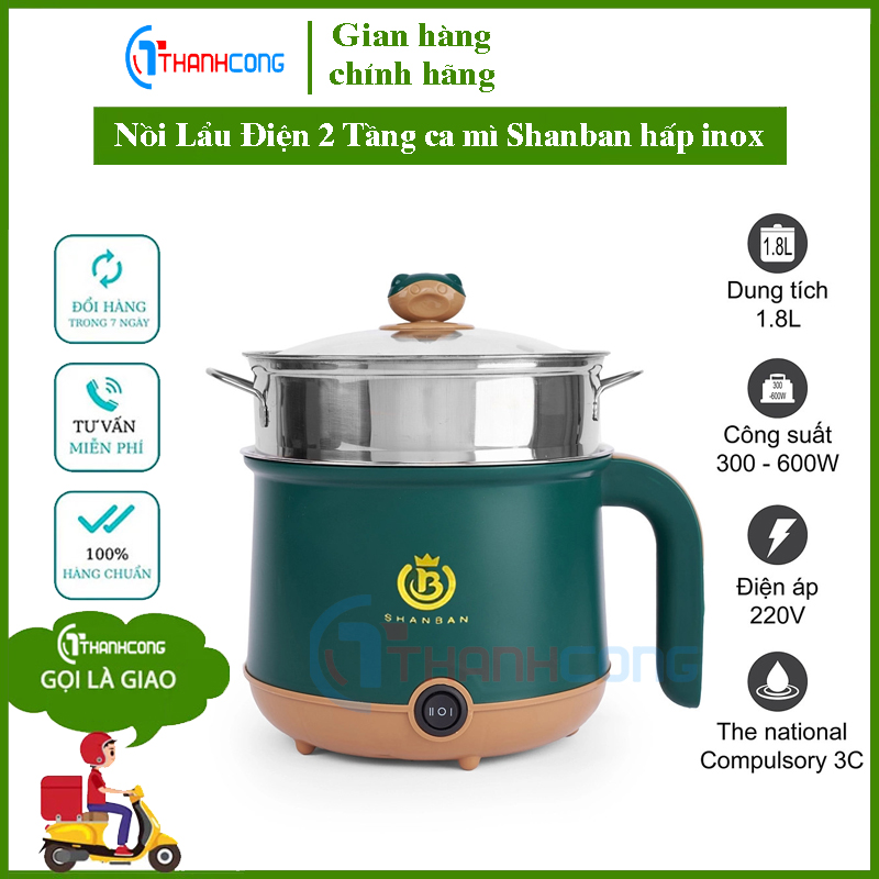 Nồi lẩu ca mì 18 đa năng, nồi lẩu mini đa năng ca nấu mì shanban