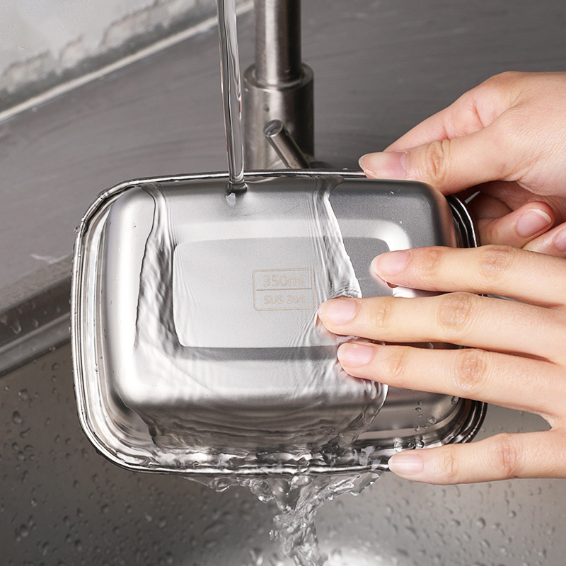 Hộp đựng thức ăn, hộp cơm inox 304 có nắp đậy kín bảo quản thực phẩm tươi ngon trong tủ lạnh nhỏ gọn tiện lợi