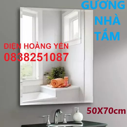 [HCM]Gương phòng tắm cao cấp 50 x 70 ( kiếng cường lực 5mm )