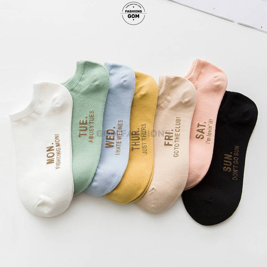 Vớ cổ ngắn nam nữ cao cấp, tất cổ thấp unisex 7 đôi sử dụng cả tuần - votuan